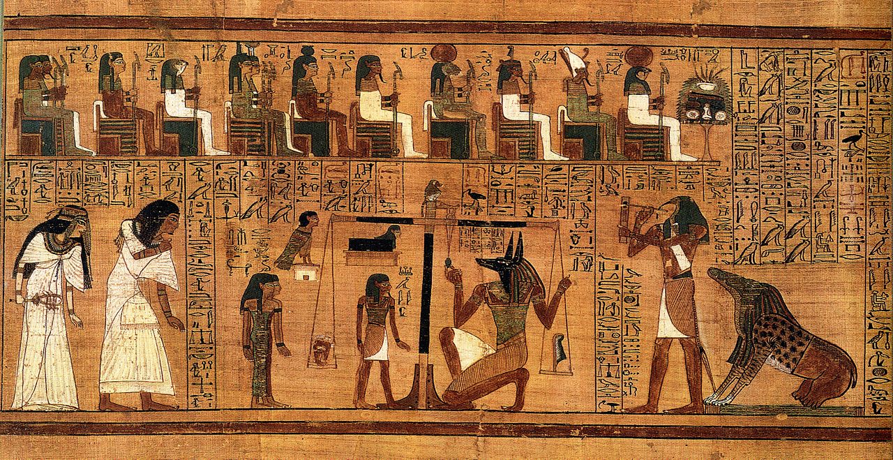 Weighing of the Heart scene from the Book of the Dead, Papyrus of Ani