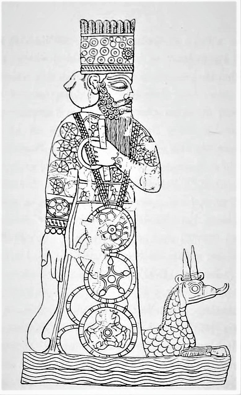 Marduk with his dragon, Babylonian cylinder seal impression