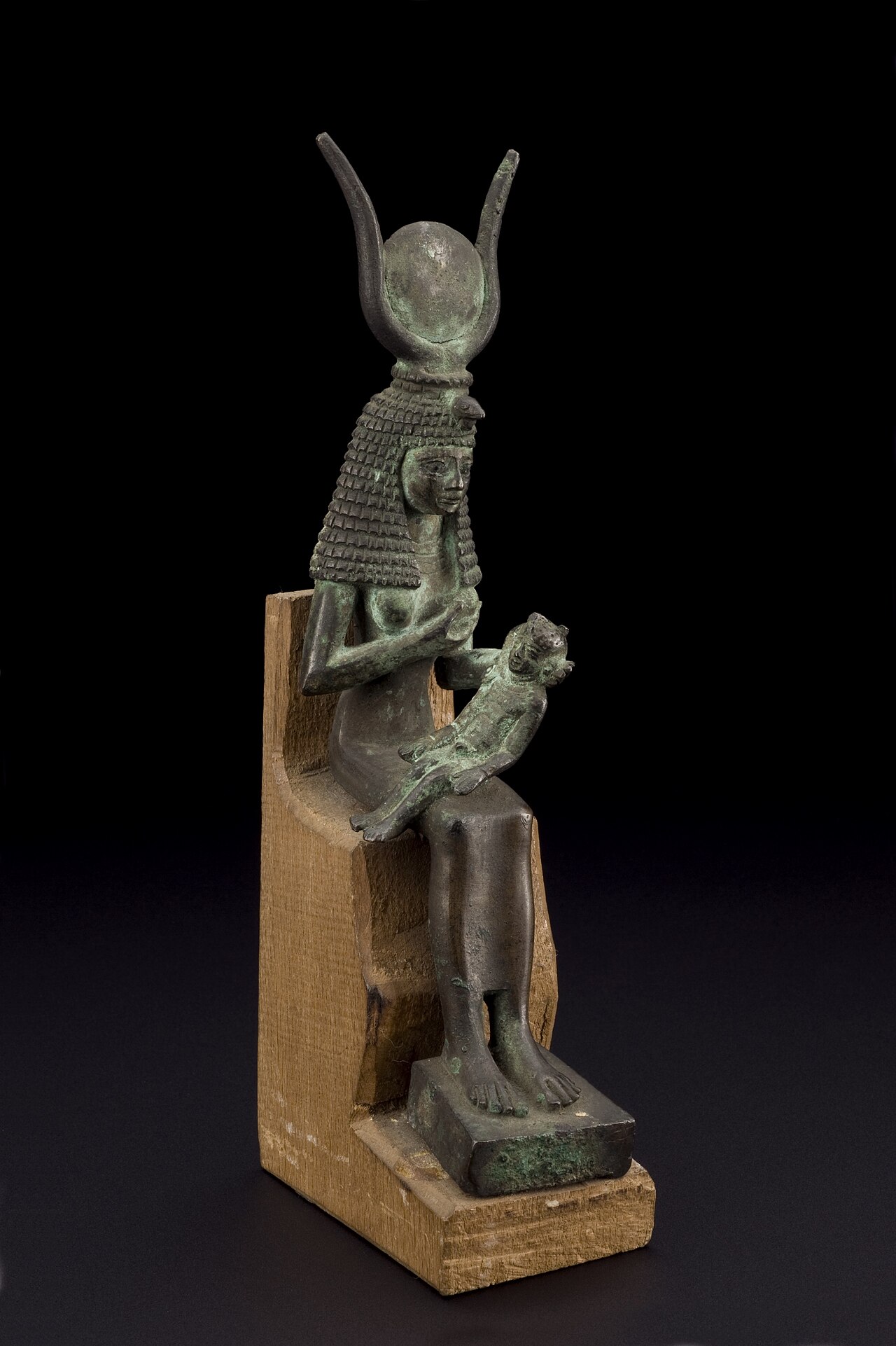 Bronze statue of Isis nursing Horus, Egypt, 600–30 BCE