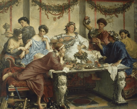 A gathering in a classical hall