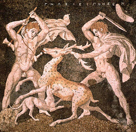 Mural of Alexander and Hephaestion at Pella