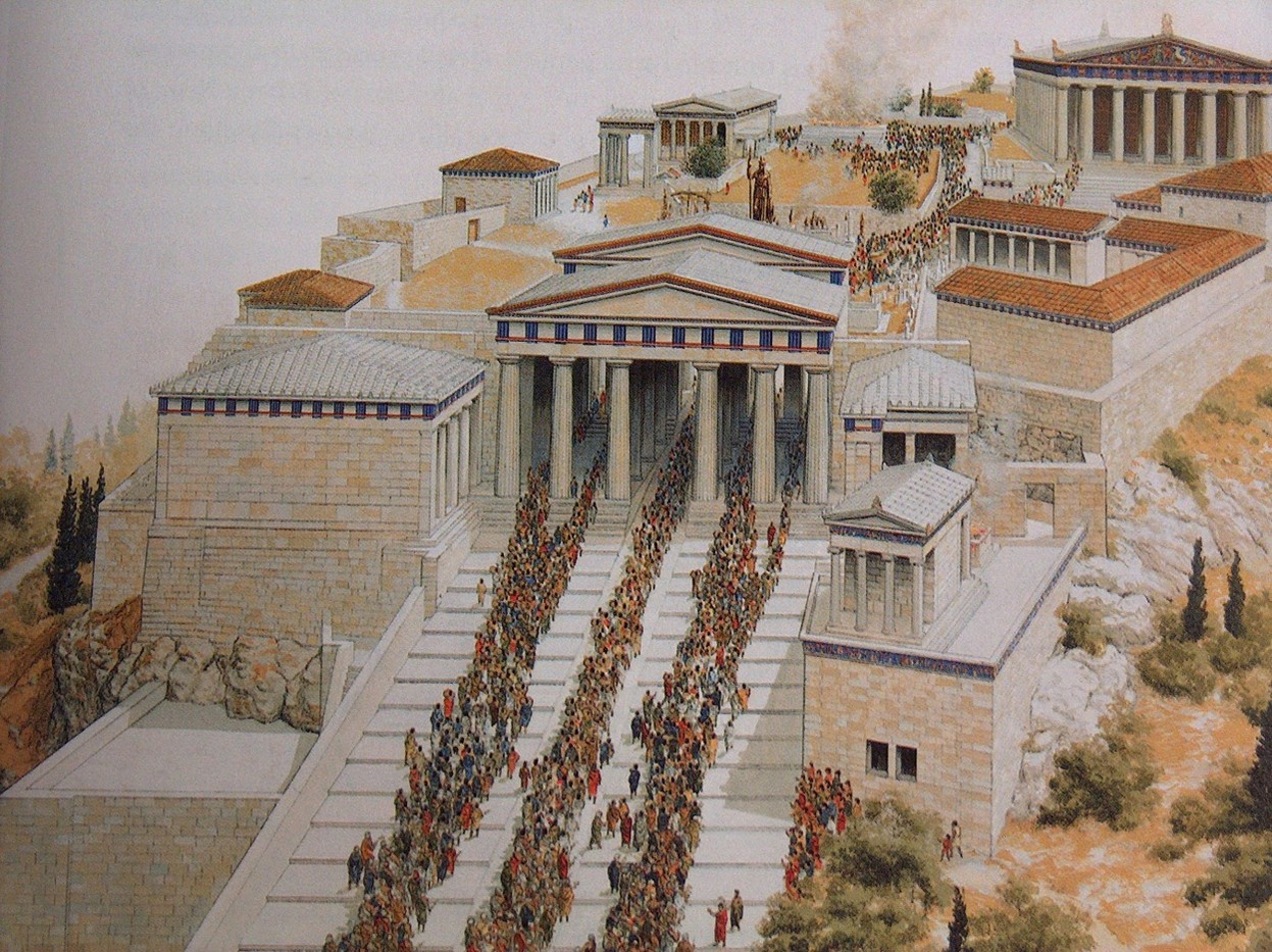 Reconstructed watercolor of Athens, P. Connolly, from John M. Camp, The Archaeology of Athens, 2001