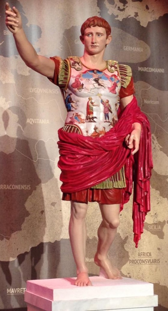 Reconstructed polychromatic statue of Emperor Augustus