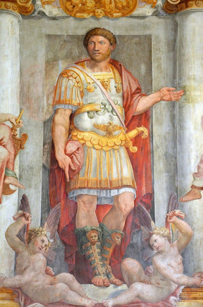 Fresco of Hadrian in the Pauline Hall in the Castel Sant'Angelo