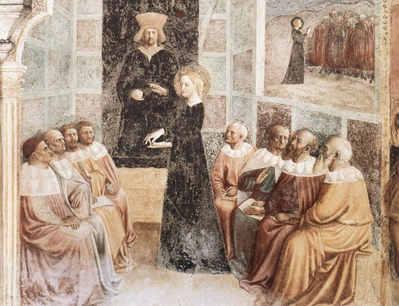 “Saint Catherine” (Hypatia), Masolino, San Clemente, Rome
