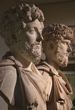Statues of Emperor Marcus Aurelius and Emperor Lucius Verus