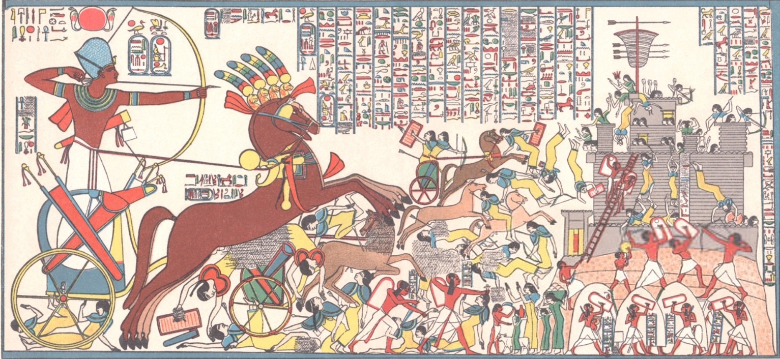 Ramesses charges against the Hittite fortress of Dapur