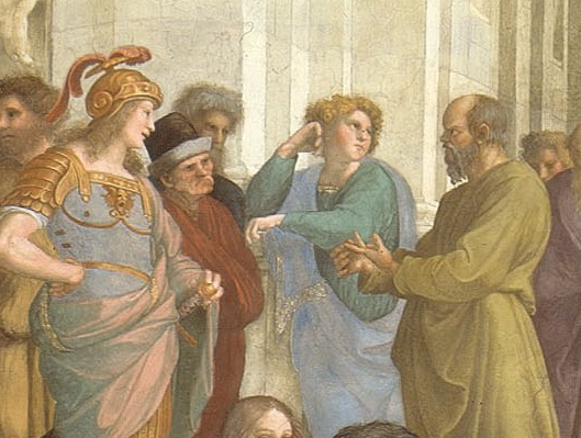Socrates with Alcibiades: The School of Athens, by Raphael