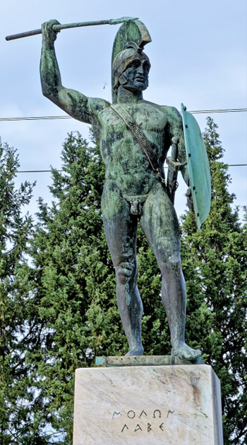 Statue of Leonidas at Thermopylae, Vasos Falireas, dedicated in 1955