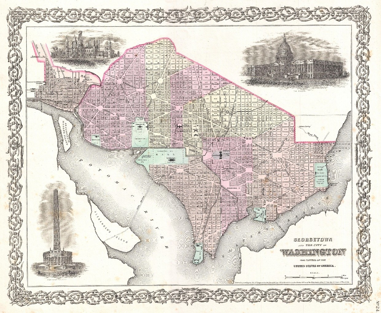 Image with map of the Initial design of Washington D.C.